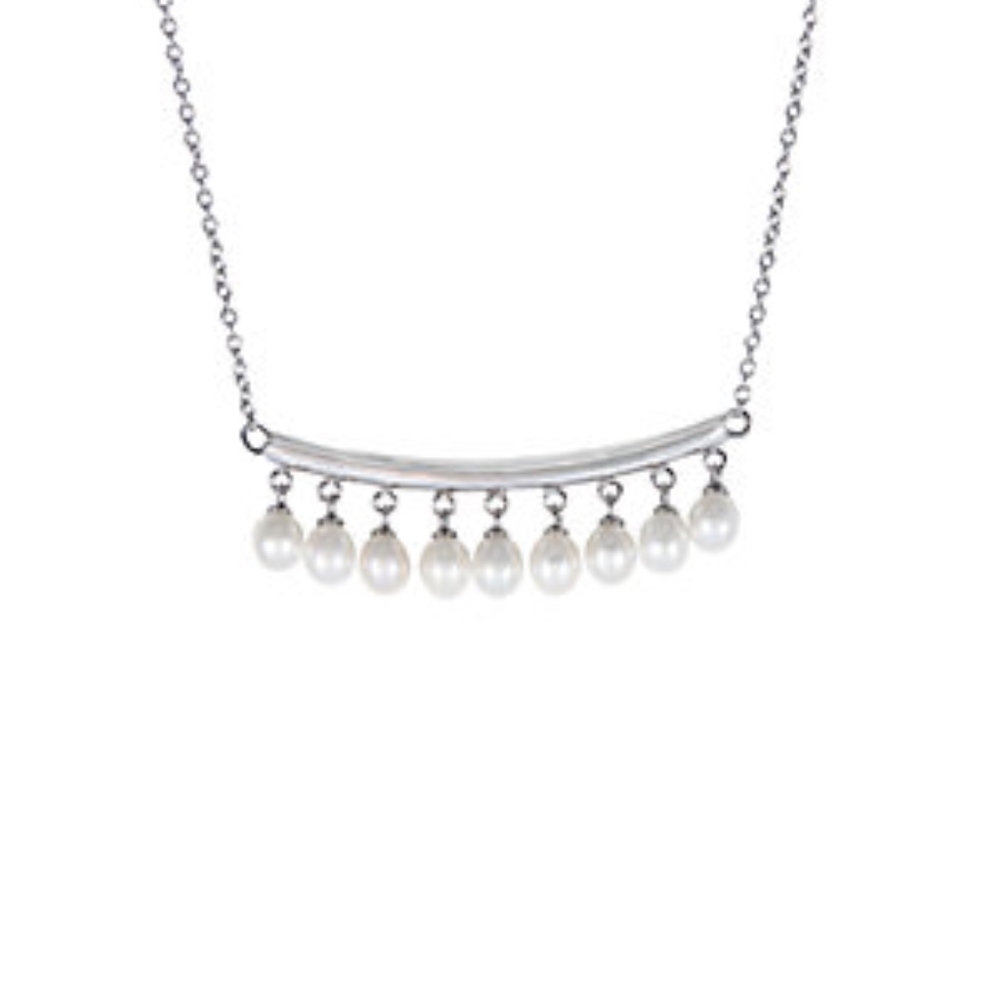 Sterling Silver and Genuine Pearl Necklace